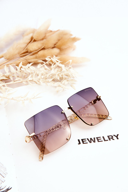 Квадратні сонцезахисні окуляри Prius V508 Gold & Blue-Pink