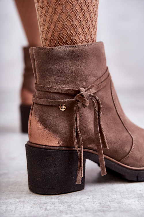 Чоботи жіночі замшеві Maciejka 05720-14 Світло-коричневі