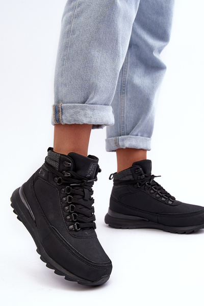 Чоловічі трекінгові черевики на шнурівці чорні Big Star MM274677