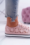 Кросівки жіночі низькі на шнурівці Veroli рожеві