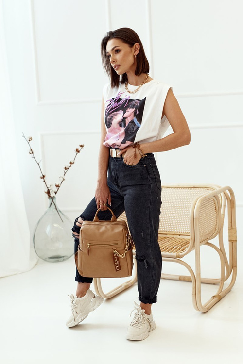 Жіночий шкіряний рюкзак NOBO NBAG-K1800 бежевий