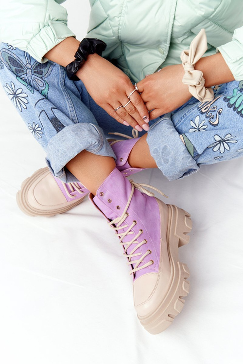 Жіночі замшеві черевики Lewski Shoes 3007-0 Фіолетові