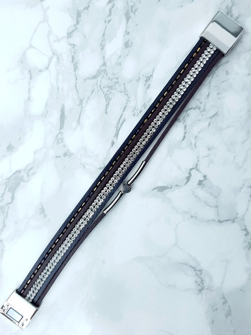 Жіночий браслет Rhinestone Zirconia Black Michiko