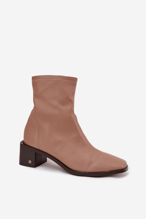 Жіночі ботильйони на підборах Vinceza 23-10791 Бежеві