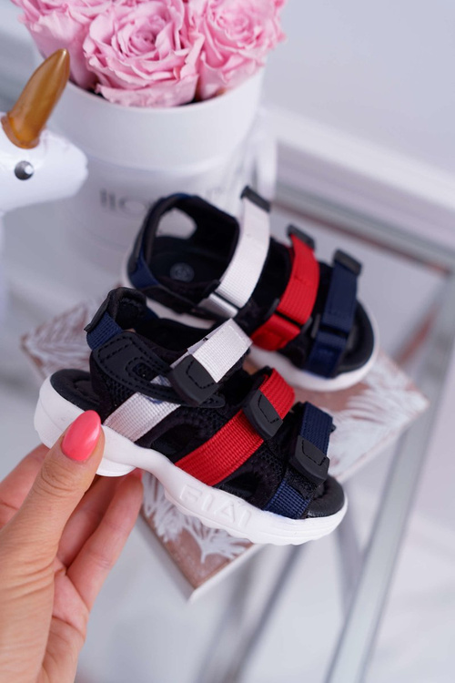 Дитячі босоніжки на липучці для дівчинки і хлопчика чорні Fima