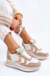 Жіночі кросівки на танкетці біло-бежеві Нева