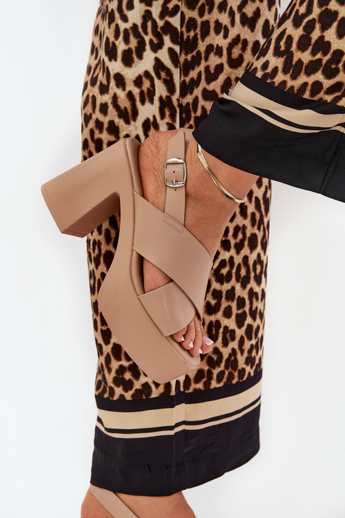 Жіночі Сандалі На Каблуку І Платформі З Еко Шкіри Хакі Annavin