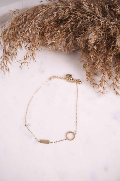 Жіночий браслет на нозі «Круг» і кубічний цирконій із золота «Завжди».