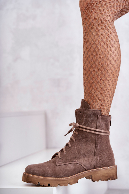 Замшеві чоботи на блискавці Ніколь 2754 Коричневий