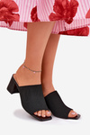 Жіночі Сандалі На Каблуку Тип Блок Чорні Wenilan