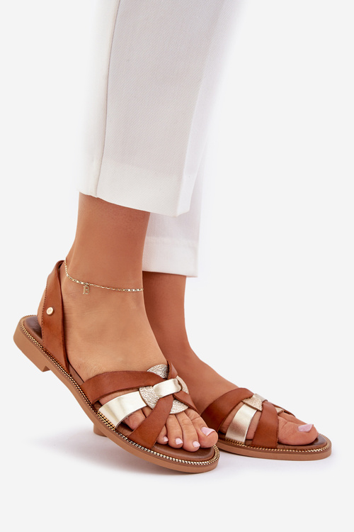 Zazoo 40382 Жіночі шкіряні сандалі коричневі