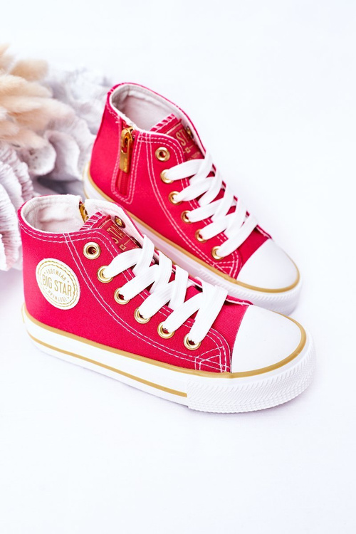 Високі дитячі кросівки на блискавці BIG STAR HH374137 Рожеві