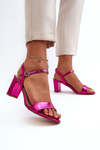 Металеві босоніжки на шпильці кольору фуксії Glindra
