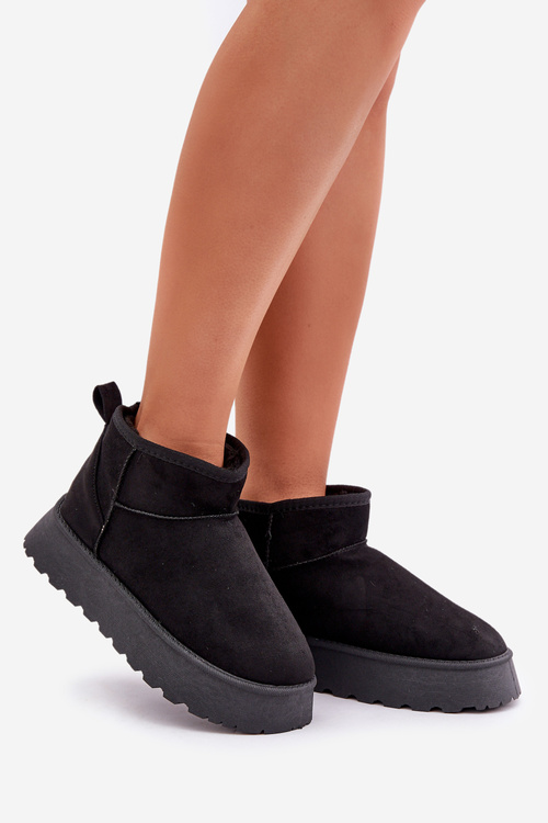 Снігоступи на платформі з еко замші чорні Vlivana