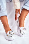 Жіночі шкіряні ажурні мокасини LR71515 Murrieta білого кольору