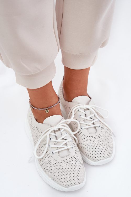 Жіноче Шкіряне Спортивне Взуття Vinceza 79532 Біле