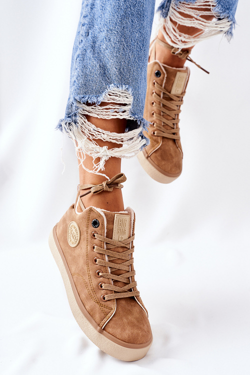 Шкіряні утеплені кросівки Big Star II274149 Camel