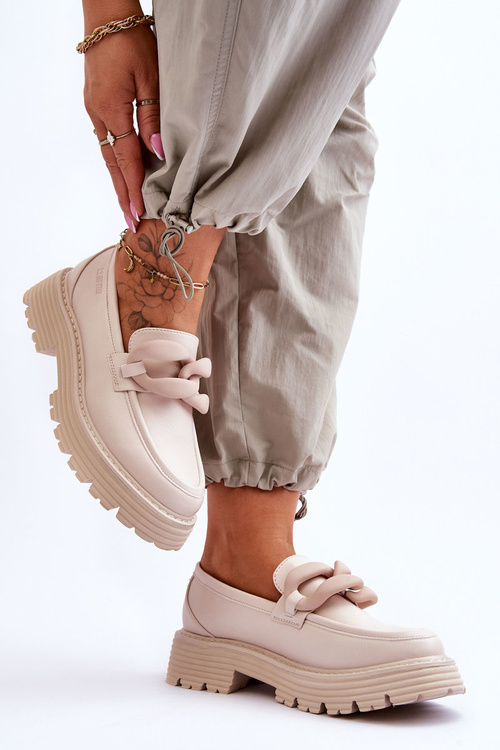 Шкіряні мокасини Туфлі Big Star LL274581 Бежеві