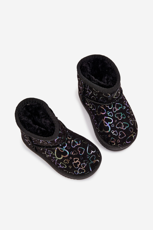 Дитячі зимові черевики З серцями Чорні Calivine