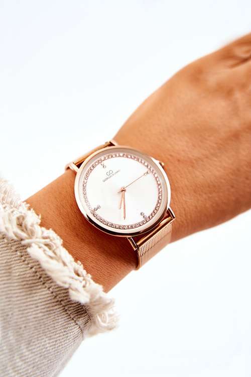 Жіночий аналоговий годинник Giorgio & Dario з кубічним цирконієм рожевого золота