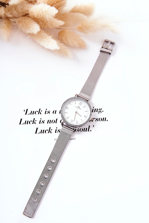 Жіночий годинник з цирконами на сітчастому браслеті Giorgio&Dario Silver