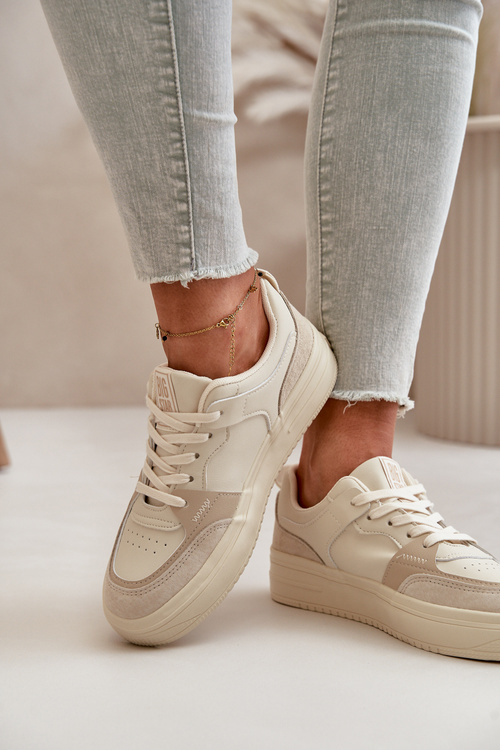 Жіночі низькі кросівки з еко шкіри Big Star OO274029 Beige