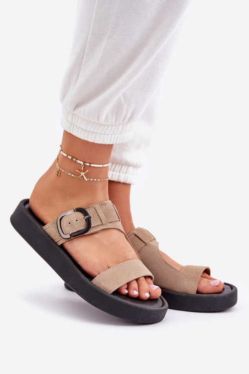 Жіночі Замшеві Сандалі На Платформі Бежеві Zazoo 3024