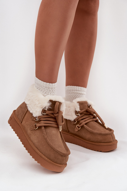 Жіночі зимові чоботи з натуральної замші D.Franklin DFSH375006 Camel