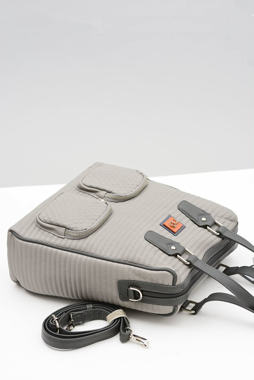 Жіноча велика стьобана сіра сумка Nobo