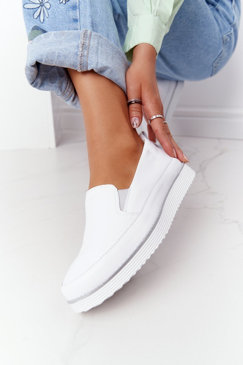 Жіночі шкіряні сліпони S.Barski білі