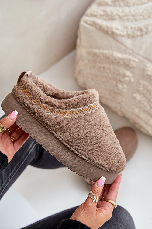 Сноуботсони на платформі з дублянкою темно-бежевого кольору Mesirra