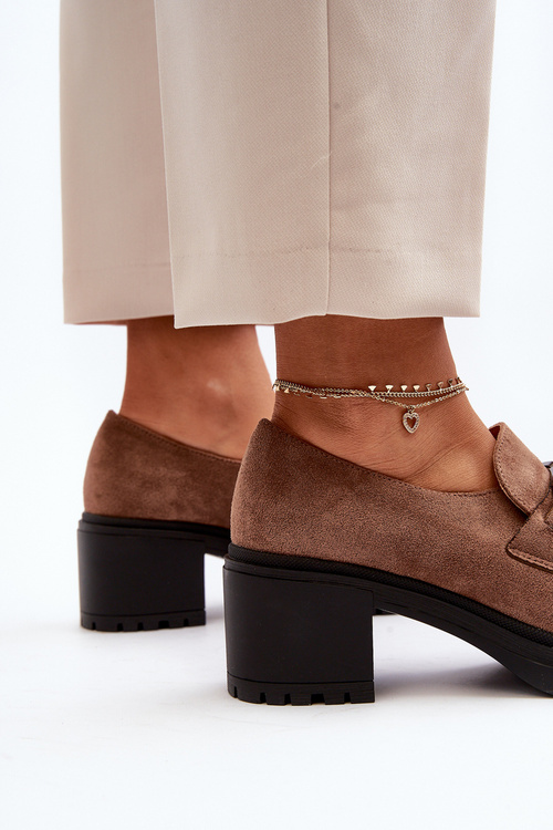 Замшеві туфлі на високих підборах коричневого кольору Finley