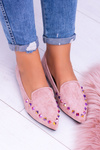 Lu Boo Pink Iridescent Lords Iridescent Jetsuede Spike Suede
