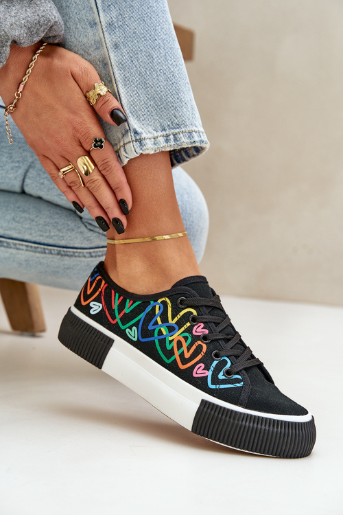 Жіночі Кросівки Серця Чорні Fonirea