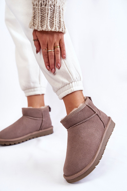 Жіночі замшеві низькі зимові черевики Grey Shelie