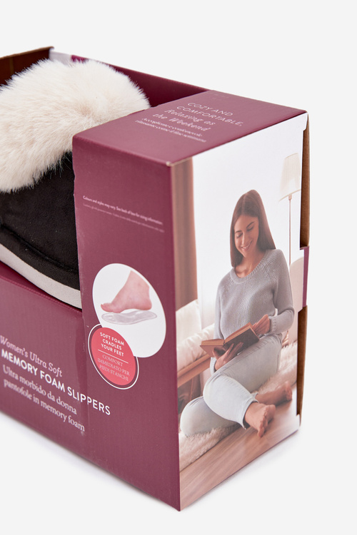 Жіночі тапочки з хутром Чорні Zanelia