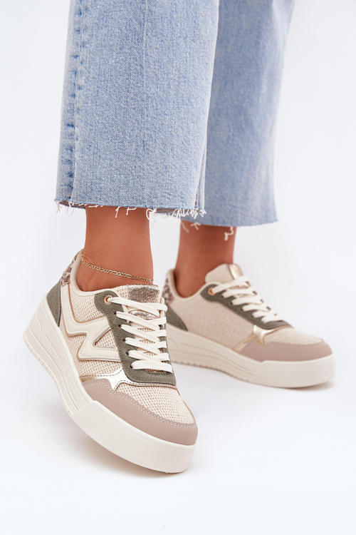 Жіночі Кросівки На Платформі Леопардові Бежеві Кельсія