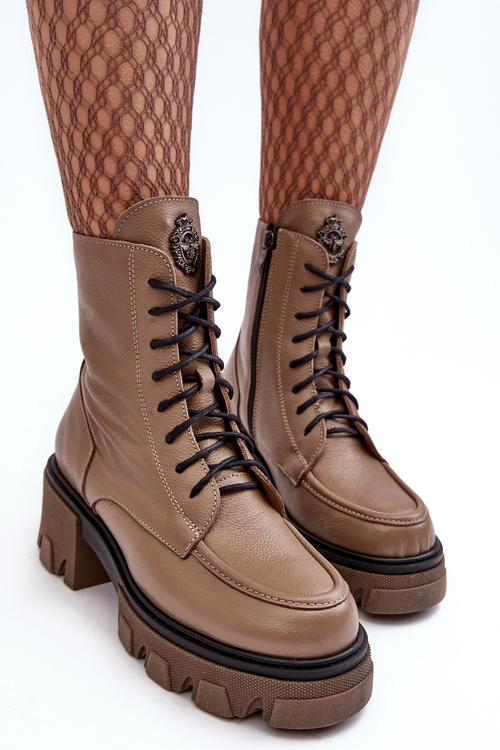 Шкіряні жіночі м'які черевики Trapper Lemar Brown Rehin