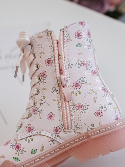 Дитячі утеплені чоботи на блискавці, рожеві Dolida