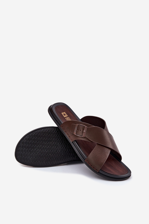 Шкіряні Чоловічі Сандалі З Пряжкою Big Star RR174077 Коричневі