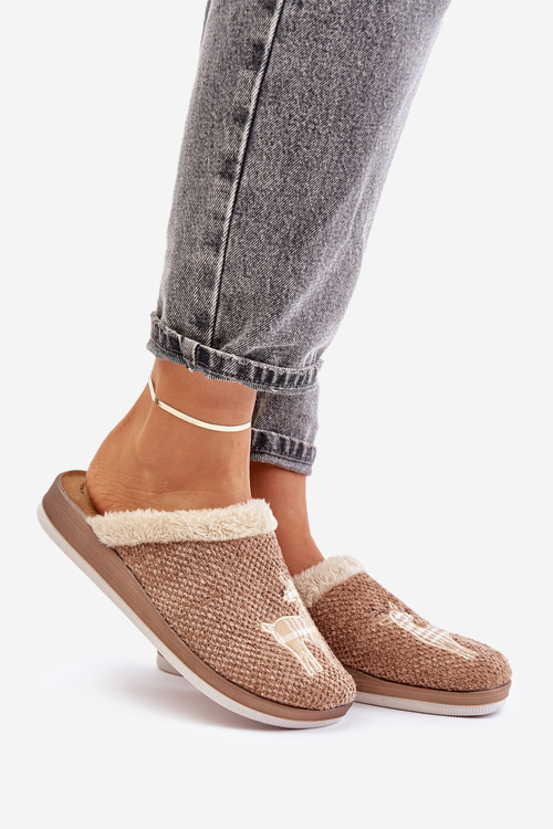 Жіночі тапочки з оленями Inblu CT000034 Бежеві