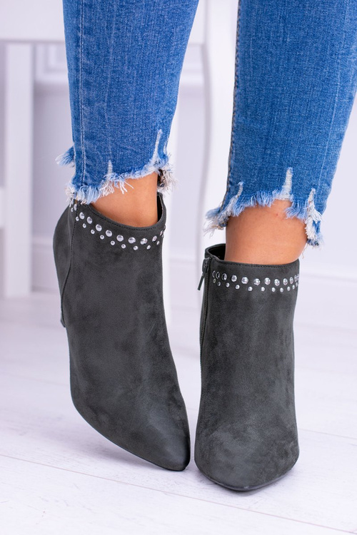 Жіночі оливкові черевики на шпильці Bemi