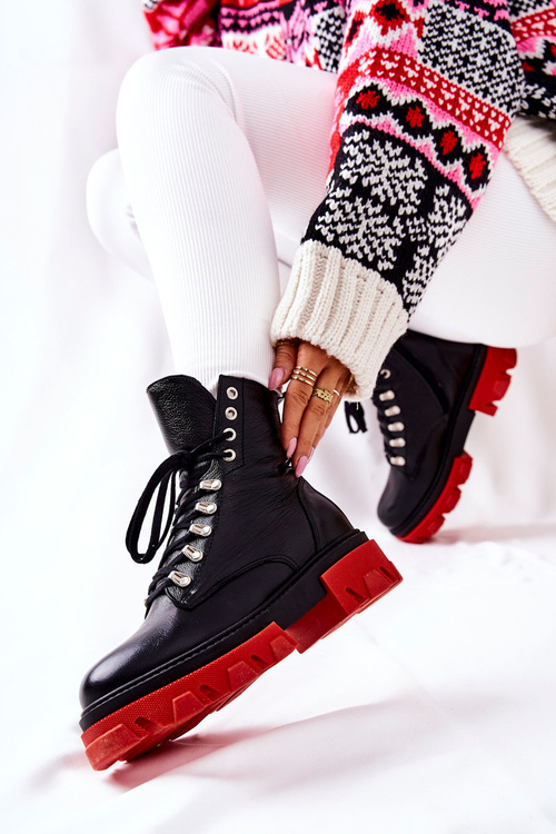 М'які шкіряні робочі черевики чорного кольору Kelley