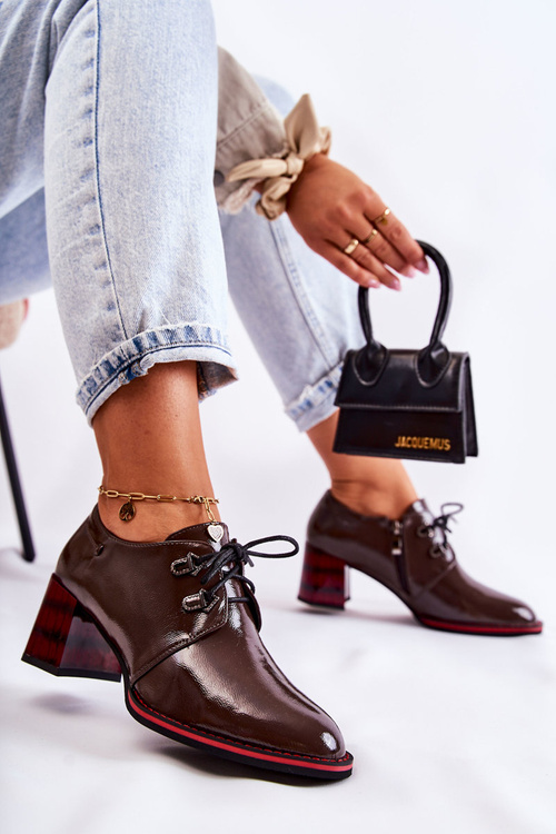 Туфлі на блискавці коричнево-червоного кольору Laurosa