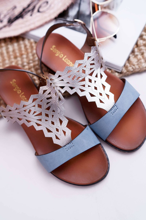 Жіночі сандалі на плоскій підошві Sergio Leone SK011 Blue Lirielle