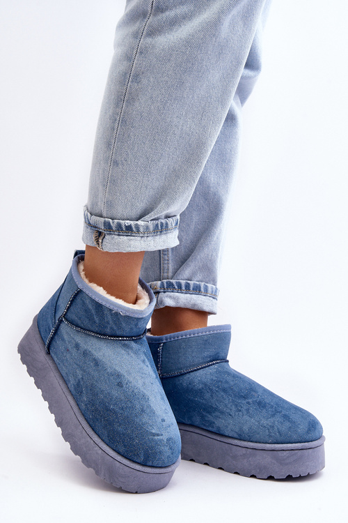 Жіночі зимові черевики з блискітками на платформі Blue Margella