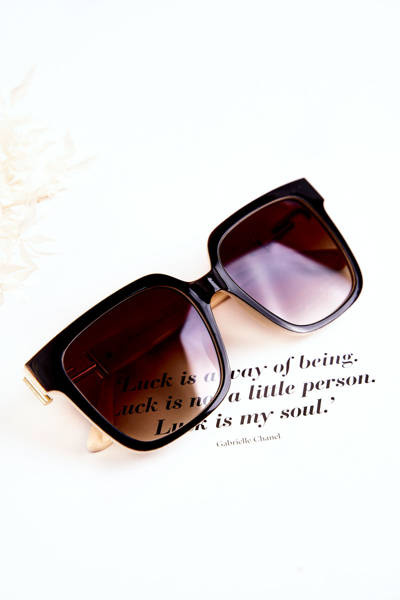 Жіночі сонцезахисні окуляри V120026 Чорно-бежеві