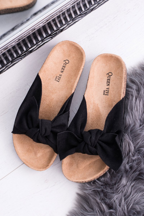 Жіночі шльопанці з картону з чорної пробки Dominica