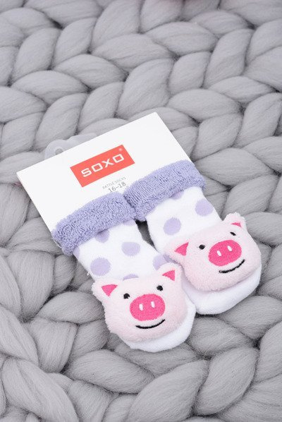 Дитячі шкарпетки з брязкальцем порося Soxo