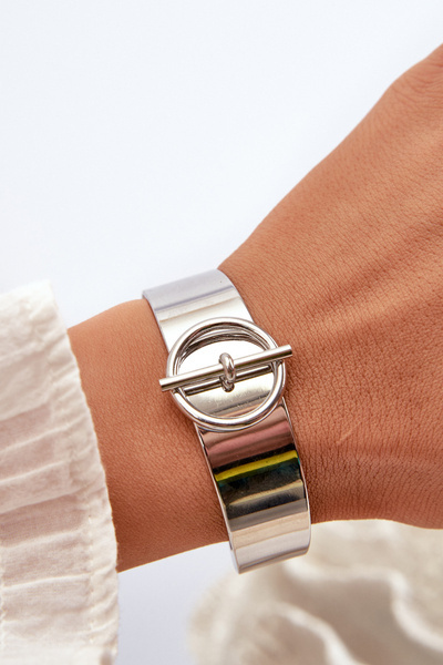 Жіночий браслет з декором з нержавіючої сталі Срібло